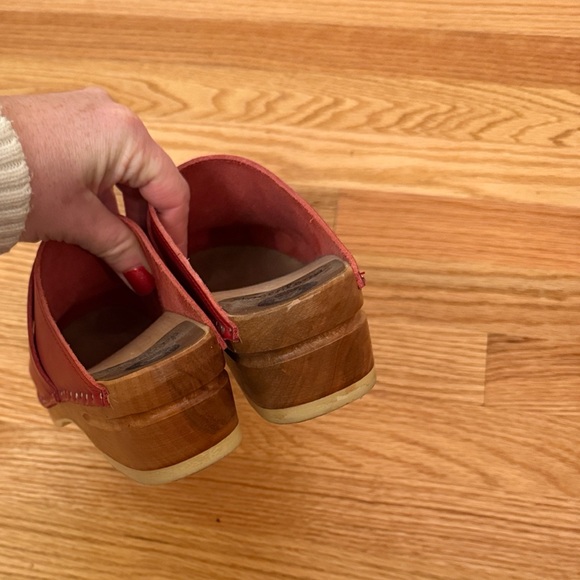 Red Leather Mules with Studded Detail - Picture 6 of 6